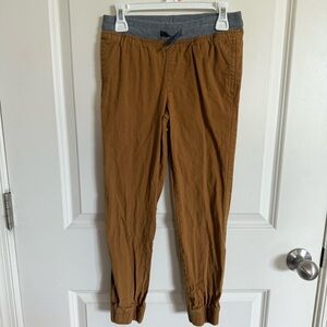 Children’s Place Boys Tan Jogger-Style Pants with Gray Waistband